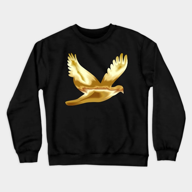 Everybirdy Golder Birds Pattern Crewneck Sweatshirt by Trendy-Now